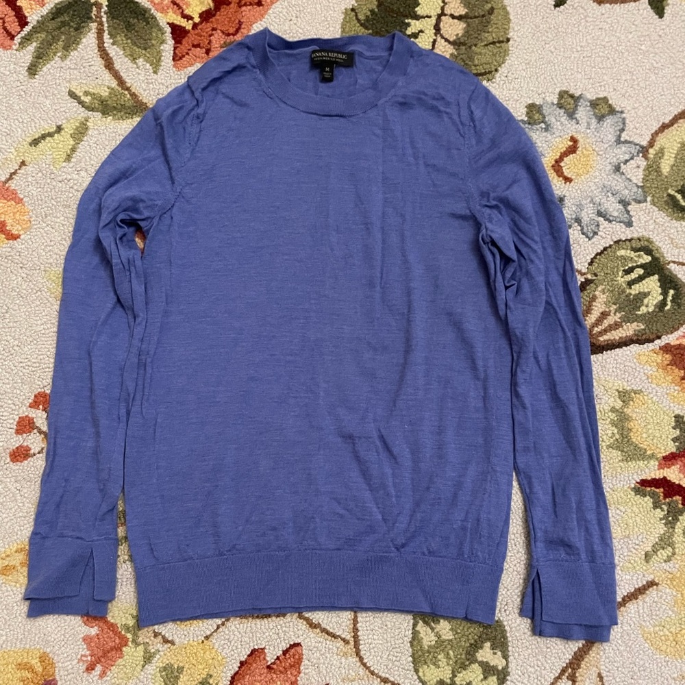 Banana Republic Medium blue Merino Wool crew neck sweater